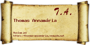 Thomas Annamária névjegykártya